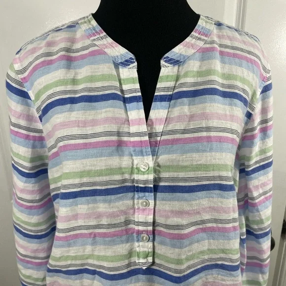 Talbots Striped Long Sleeve Shirt Size XL CB-114 - Picture 2 of 7